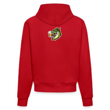 Petri Heil! - Lustiger Hecht mit Bier - Organic Fitted Hoodie Made in EU - Rot - Hinten