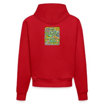 Kinderstadt Rundkurs Spielweg - Organic Fitted Hoodie Made in EU - Rot - Hinten