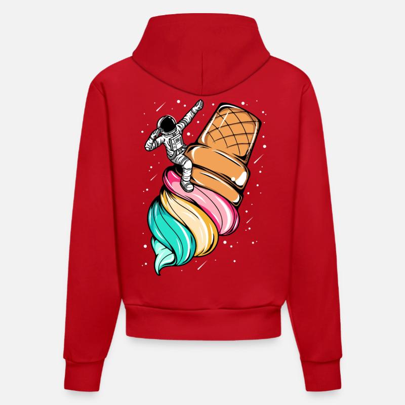 Astronaute glace space - Sweat à capuche bio ajusté fabriqué en UE - rouge