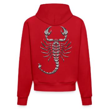 Scorpion metallic chrome - Organic Fitted Hoodie Made in EU - red - Back