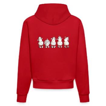 Funny White Sheep - Schaf - Organic Fitted Hoodie Made in EU - Rot - Hinten