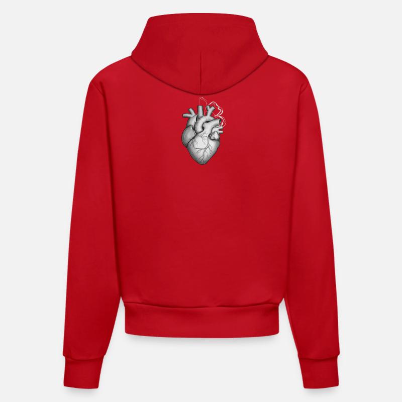 Cœur avec esthétique papillon - Sweat à capuche bio ajusté fabriqué en UE - rouge