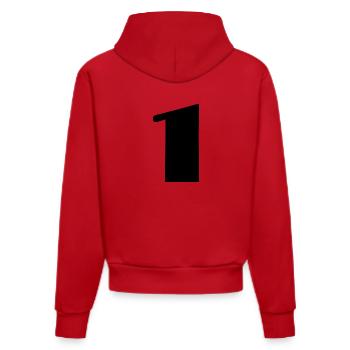 1 AN. 1er ANNIVERSAIRE. ANNIVERSAIRE 1 AN. 1. UN - Sweat à capuche bio ajusté fabriqué en UE - rouge - Dos