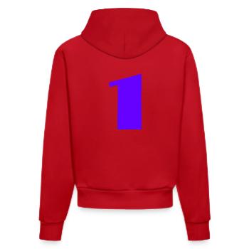 1. 1 YEAR. 1ST ANNIVERSARY. BIRTHDAY 1 YEAR. ONE - Organic Fitted Hoodie Made in EU - red - Back
