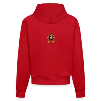Nationalwappen von Belgien - Organic Fitted Hoodie Made in EU - Rot - Hinten