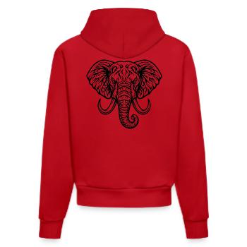 Majestätischer Elefantenkopf - Organic Fitted Hoodie Made in EU - Rot - Hinten