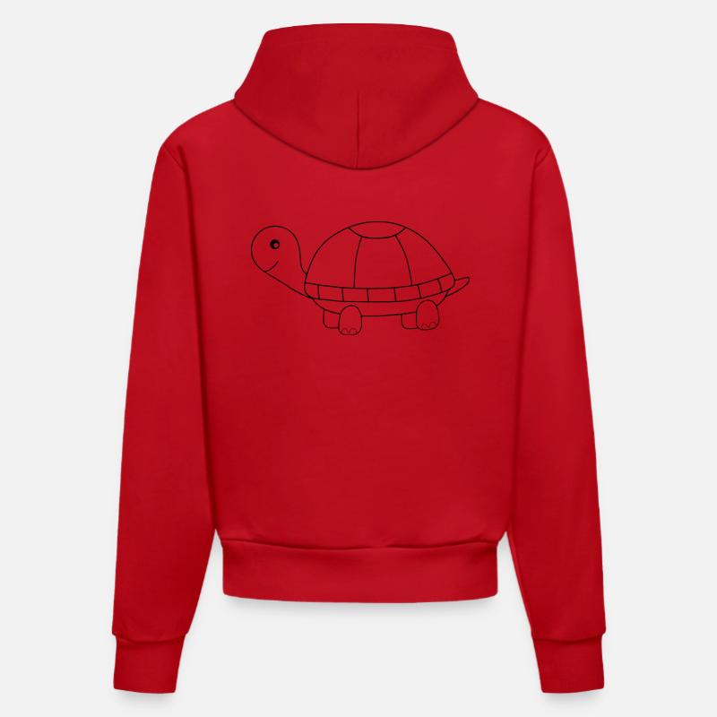 Tortue Tortues - Sweat à capuche bio ajusté fabriqué en UE - rouge