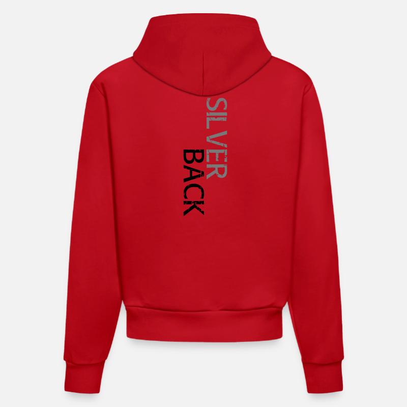 SILVERBACK (offset) - Organic Fitted Hoodie Made in EU - red