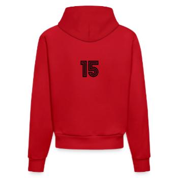 15. 15 YEARS. 15th ANNIVERSARY. 15 YEAR ANNIVERSARY. - Organic Fitted Hoodie Made in EU - red - Back