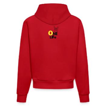 One life - Sweat à capuche bio ajusté fabriqué en UE - rouge - Dos