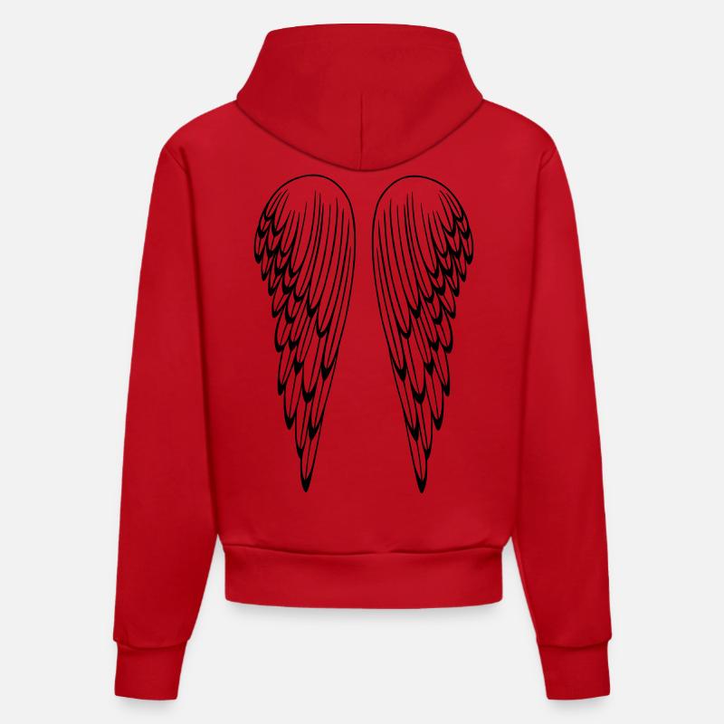 Ailes d'ange, ailes, ange - Sweat à capuche bio ajusté fabriqué en UE - rouge
