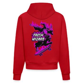 Fresh Wizard - Organic Fitted Hoodie Made in EU - red - Back