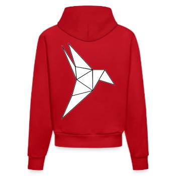 Colibri Origami Oiseau - Sweat à capuche bio ajusté fabriqué en UE - rouge - Dos