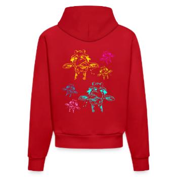 Giraffe Giraffe Safari Child Children - Organic Fitted Hoodie Made in EU - red - Back