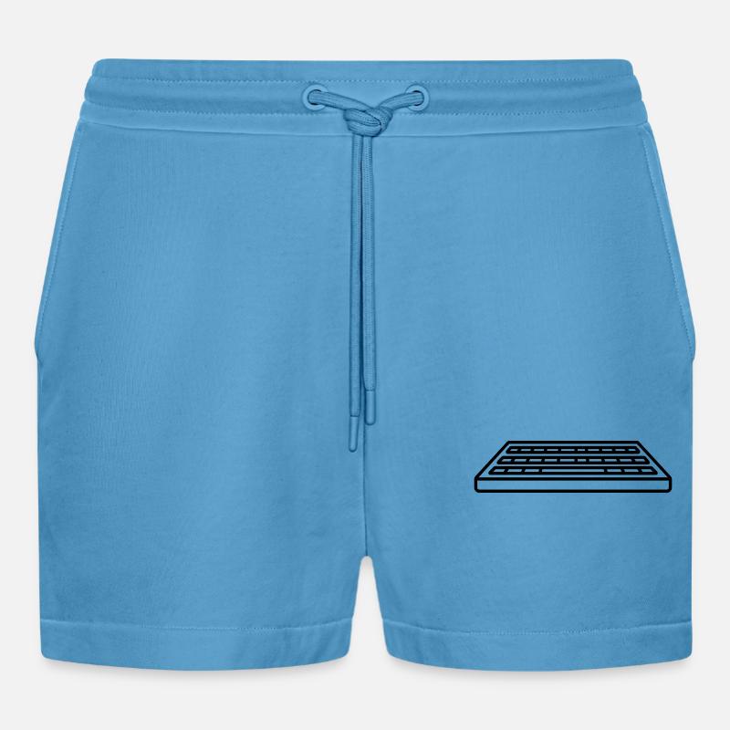 Control Keyboard Input Computer - Organic Relaxed Cropped Shorts Made in EU -  Sol Blue
