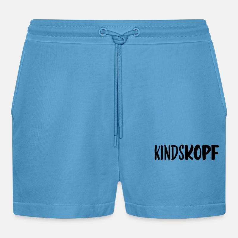Tête d’enfant - Short bio décontracté court fabriqué en UE -  Sol Blue
