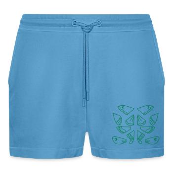 Auswahl der Mottenflügel - Organic Relaxed Cropped Shorts Made in EU -  Sol Blue - Vorne