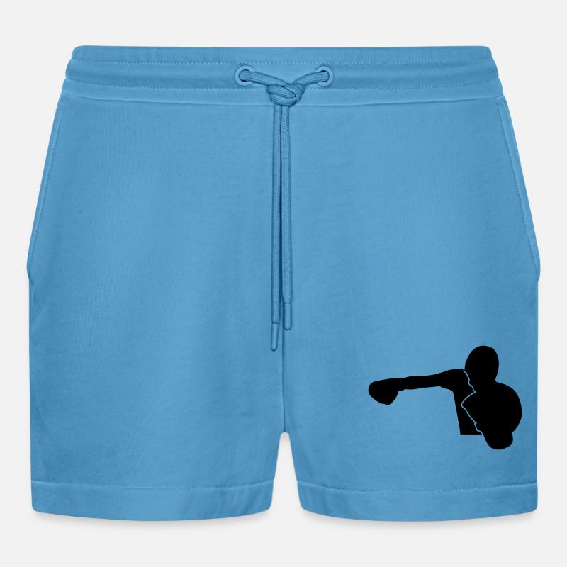 Boxer schlägt KnockOut Design - Organic Relaxed Cropped Shorts Made in EU -  Sol Blue