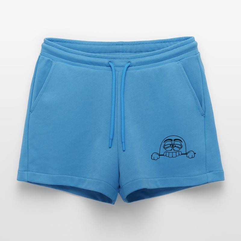 text field ghost bite shield wall keep spooky Organic Relaxed Cropped Shorts Made in EU