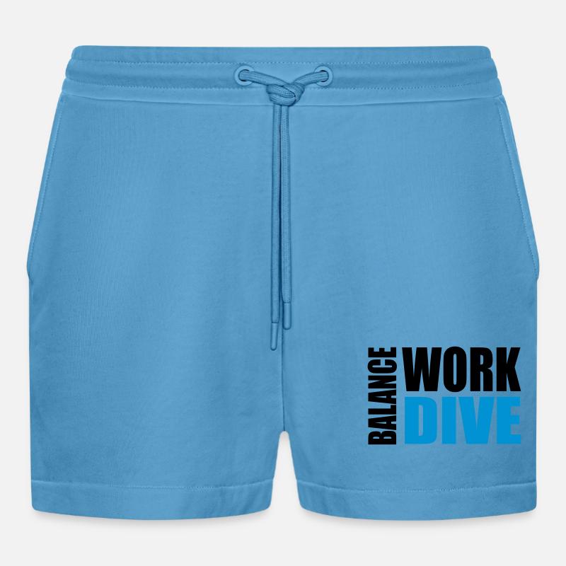 WORKDIVEBALANCE - Short bio décontracté court fabriqué en UE - Sol Blue