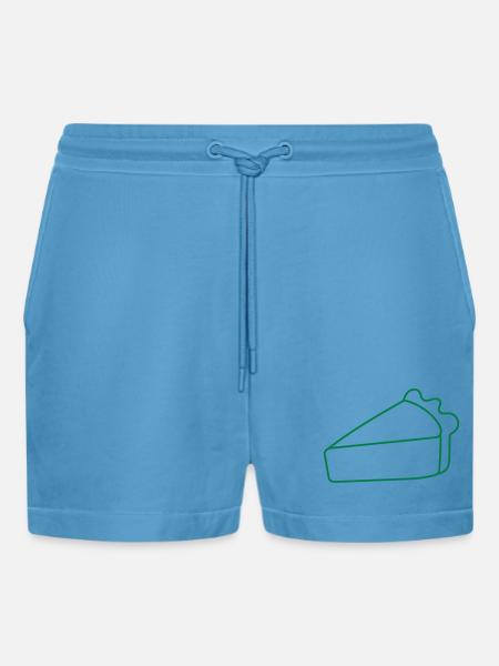 A single slice of pie - Organic Relaxed Cropped Shorts Made in EU -  Sol Blue