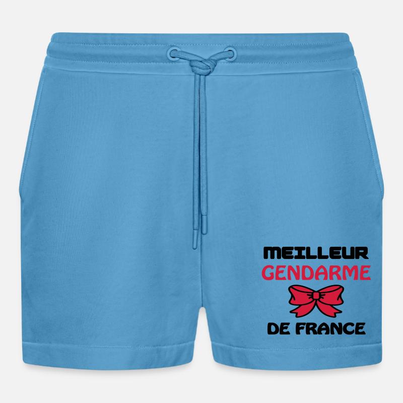 BESTER GENDARM IN FRANKREICH - Organic Relaxed Cropped Shorts Made in EU -  Sol Blue