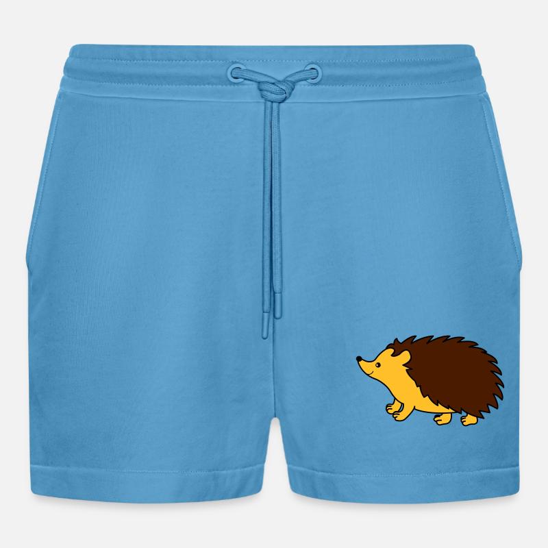 igel comic - Organic Relaxed Cropped Shorts Made in EU -  Sol Blue