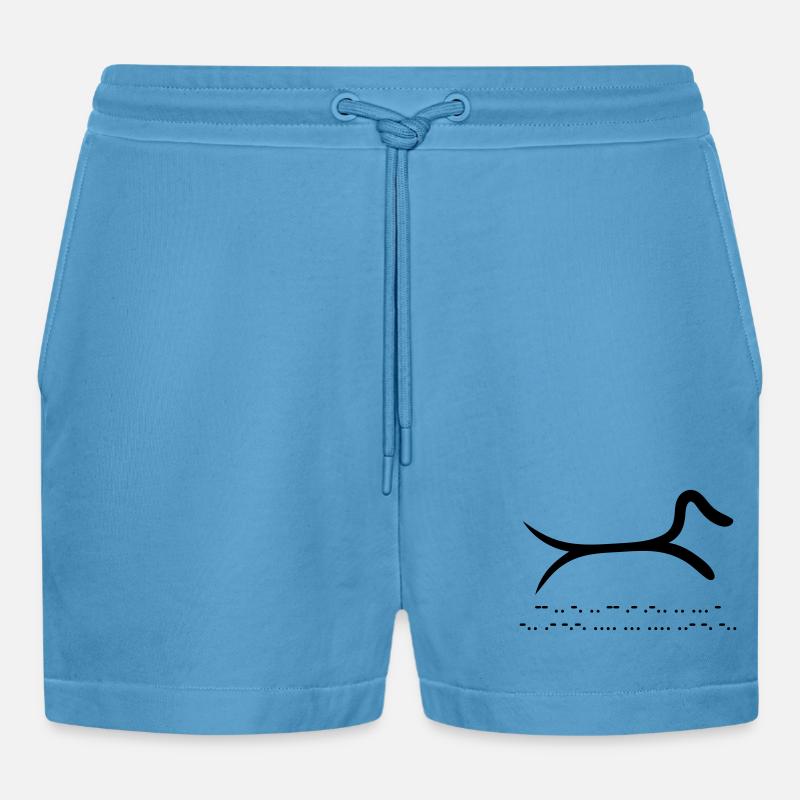 Teckel avec code morse - Short bio décontracté court fabriqué en UE -  Sol Blue