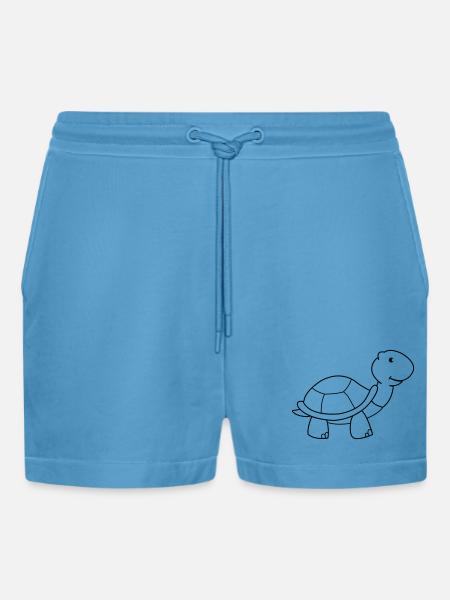 turtle - Organic Relaxed Cropped Shorts Made in EU - Sol Blue