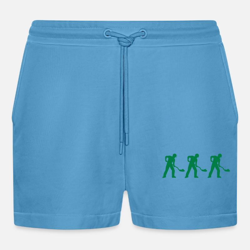 Construction worker 3 - Organic Relaxed Cropped Shorts Made in EU -  Sol Blue