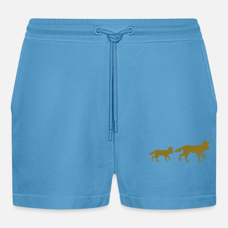 fuchs 2 - Organic Relaxed Cropped Shorts Made in EU -  Sol Blue