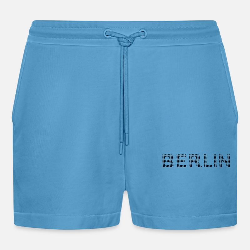 BERLIN Punktschrift - Organic Relaxed Cropped Shorts Made in EU - Sol Blue