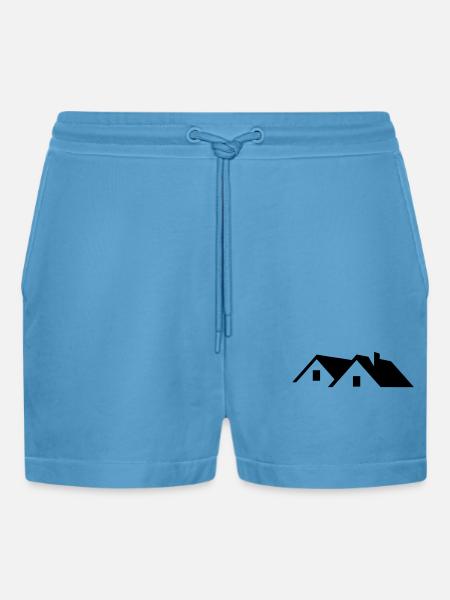 top, roof - Organic Relaxed Cropped Shorts Made in EU - Sol Blue