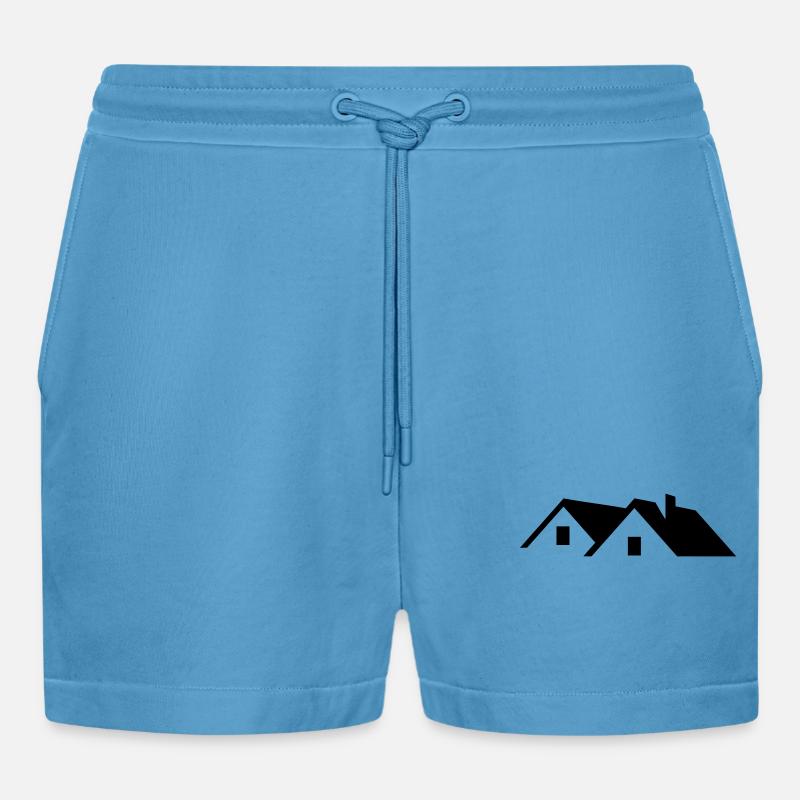 top, roof - Organic Relaxed Cropped Shorts Made in EU -  Sol Blue