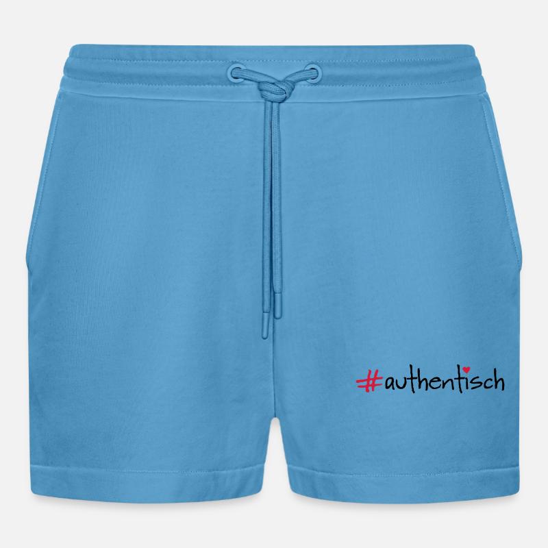 authentisch - Organic Relaxed Cropped Shorts Made in EU -  Sol Blue