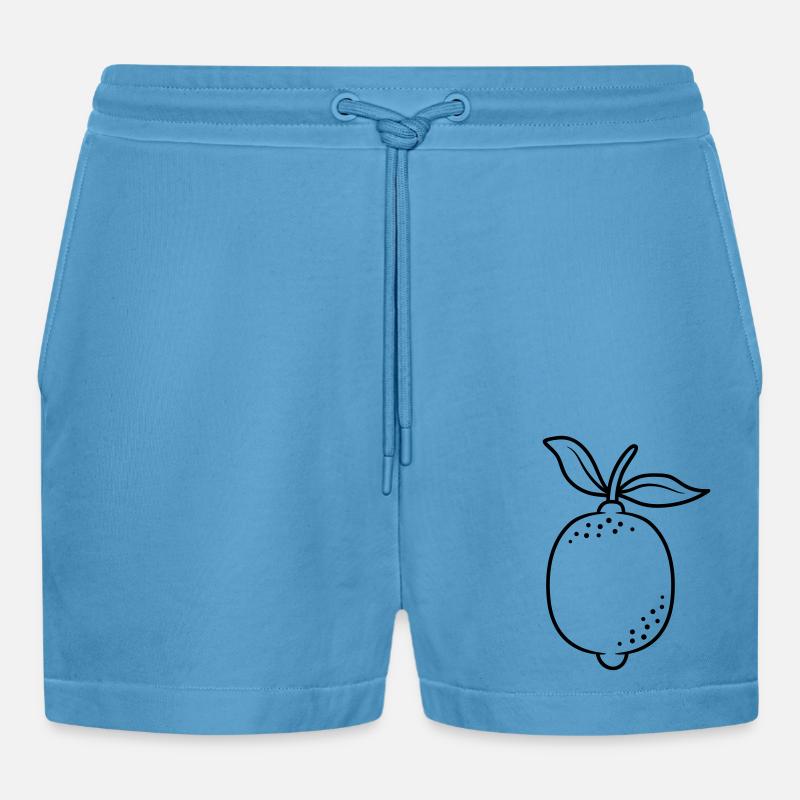 Zitrusfrucht Zitrone Obst - Organic Relaxed Cropped Shorts Made in EU -  Sol Blue