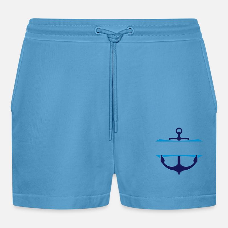 Anker Text einfügen - Organic Relaxed Cropped Shorts Made in EU -  Sol Blue