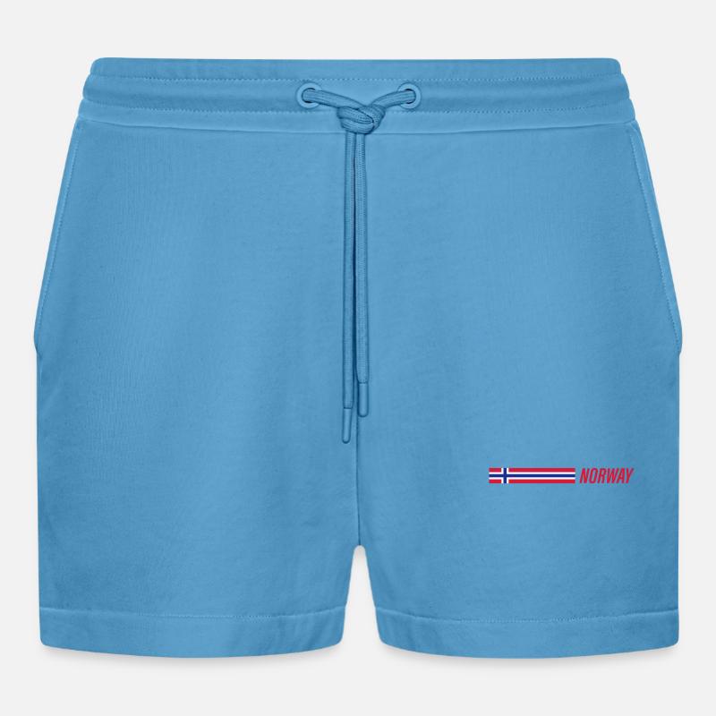 Drapeau de la Norvège - Short bio décontracté court fabriqué en UE -  Sol Blue