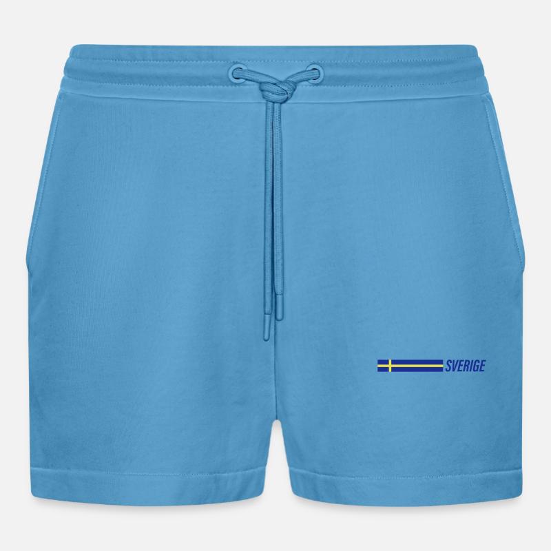 Équipe de la Suède - Short bio décontracté court fabriqué en UE -  Sol Blue