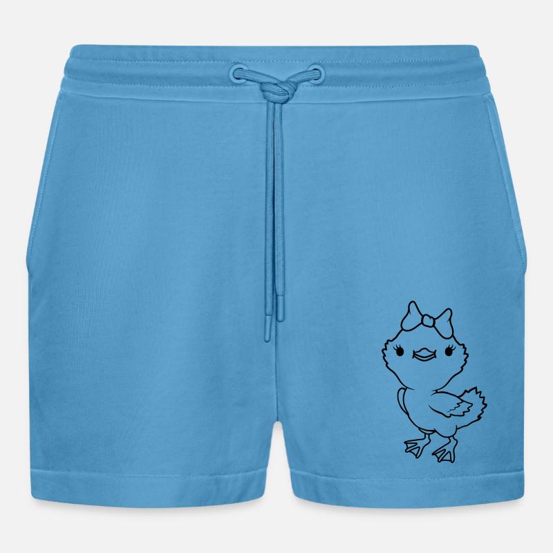 Fille mignon arc de poussin - Short bio décontracté court fabriqué en UE - Sol Blue