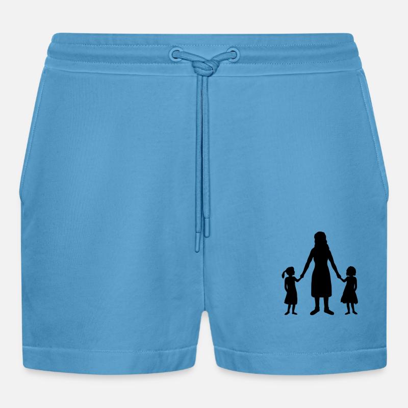 Silhouette 2 Töchter Mutter - Organic Relaxed Cropped Shorts Made in EU -  Sol Blue