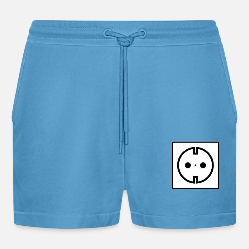Steckdose Strom - Organic Relaxed Cropped Shorts Made in EU -  Sol Blue