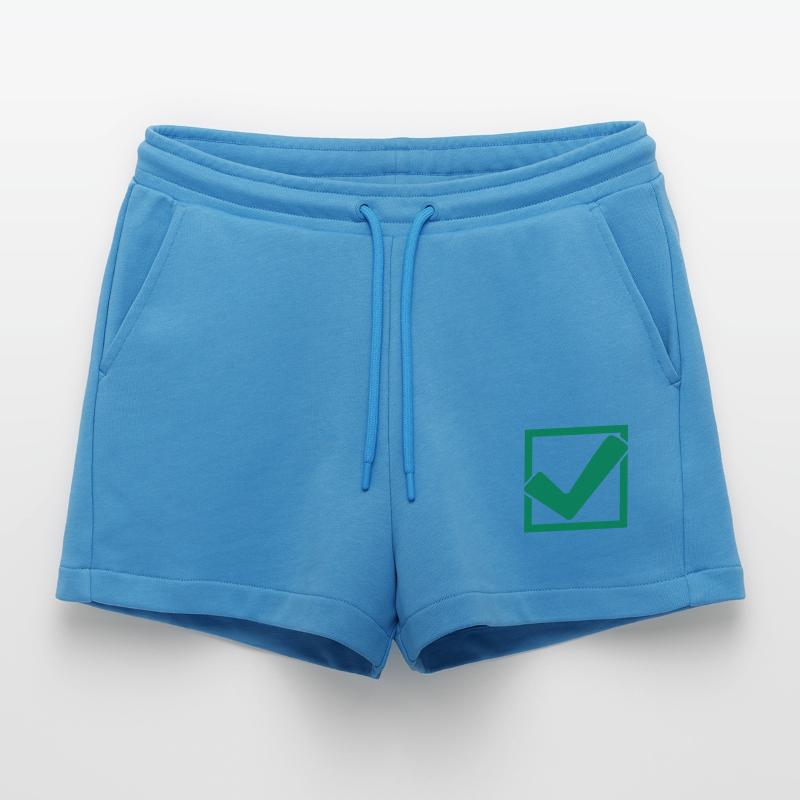 Rectangular hook logo Organic Relaxed Cropped Shorts Made in EU