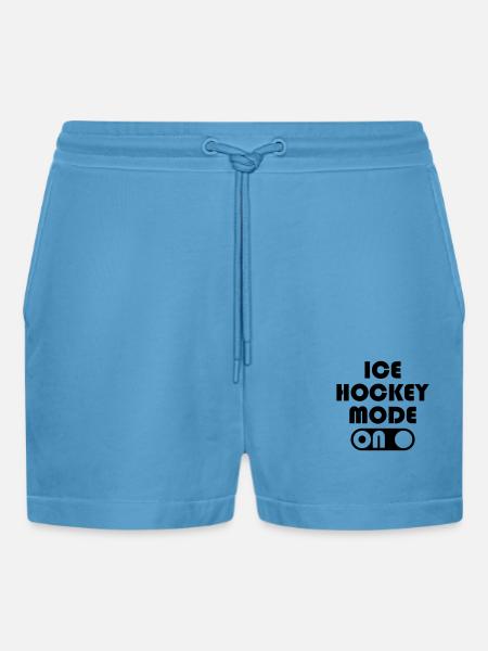 Ice Hockey Mode - Organic Relaxed Cropped Shorts Made in EU -  Sol Blue
