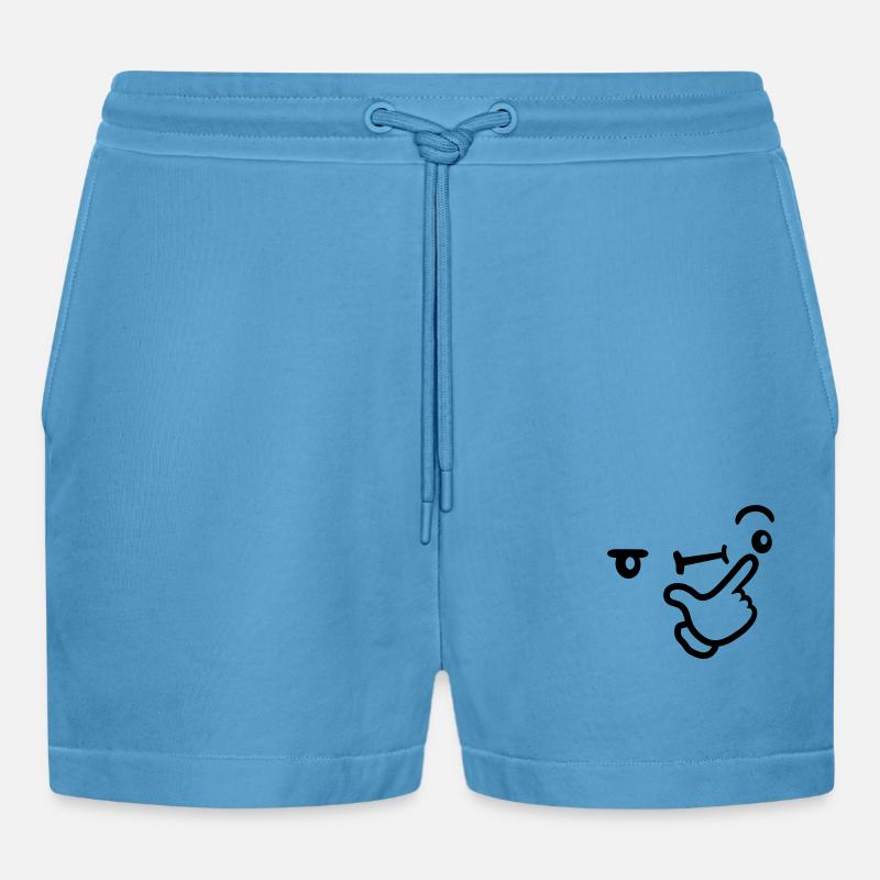 Icon Expression réfléchie du visage - Short bio décontracté court fabriqué en UE -  Sol Blue