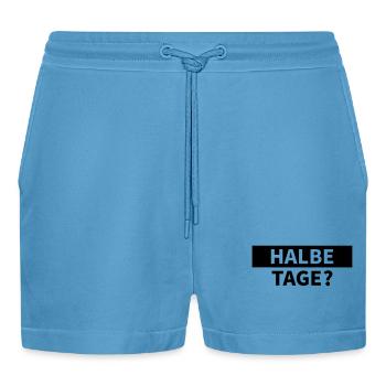 Half days? - Organic Relaxed Cropped Shorts Made in EU -  Sol Blue - Front