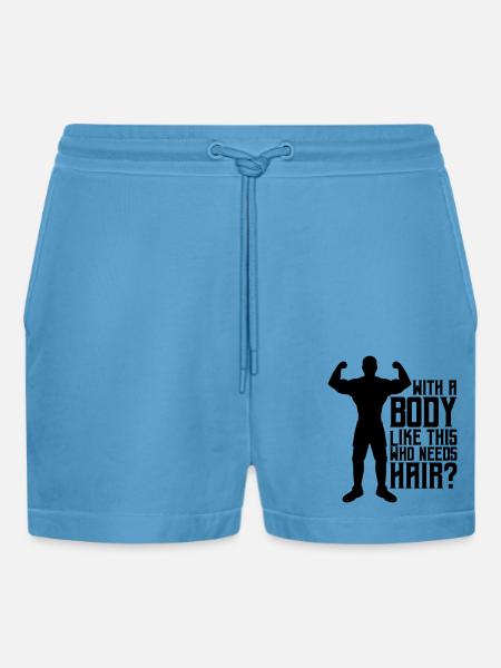 Who Needs Hair Saying - Organic Relaxed Cropped Shorts Made in EU -  Sol Blue