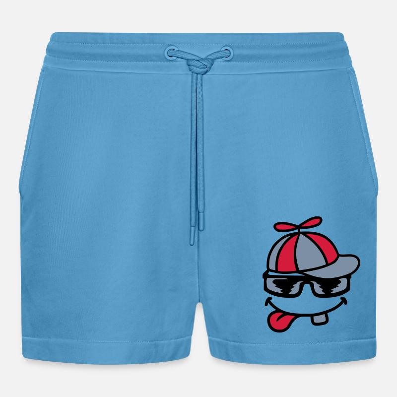 Comic Face Propeller Cap Éolienne - Short bio décontracté court fabriqué en UE - Sol Blue
