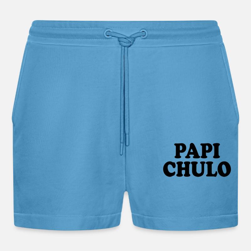 Papi chulo - Organic Relaxed Cropped Shorts Made in EU -  Sol Blue