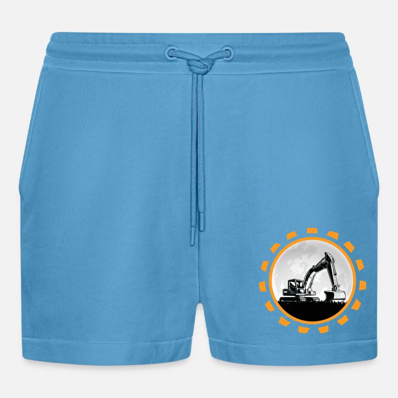 bagger baggerfahrer Baustelle Baggerschaufel - Organic Relaxed Cropped Shorts Made in EU -  Sol Blue